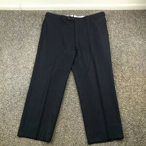 Paul Stuart Dress Pants Super 100s Italian Flannel Wool Flat Front Blue 42x27